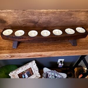 Wooden Tealight Candle Holder made from Repurposed Chair